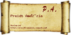 Preidt Amázia névjegykártya